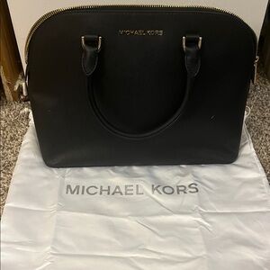 Michael Kors Black Satchel with Gold Details